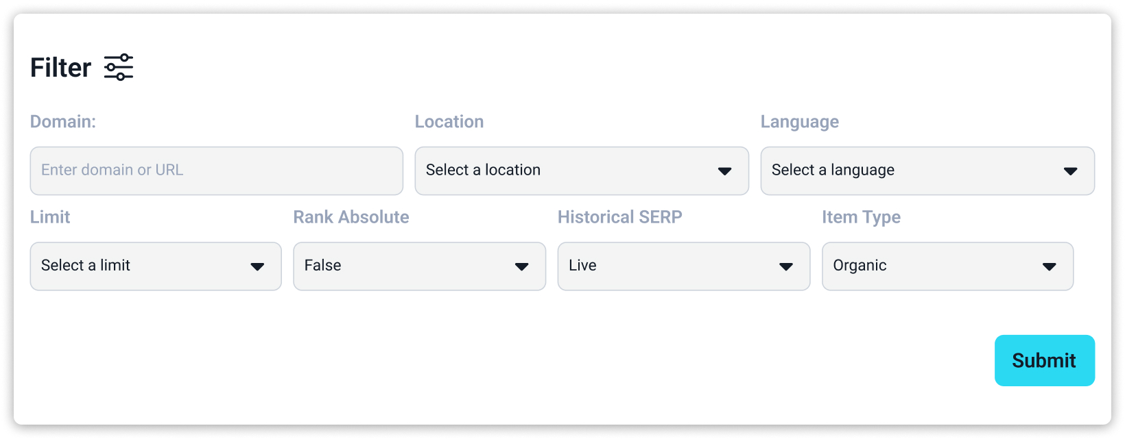 Intuitive, Filter-Rich UI